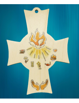 Croix dons du Saint-Esprit en bois naturel