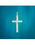 Pendentif croix striée argent