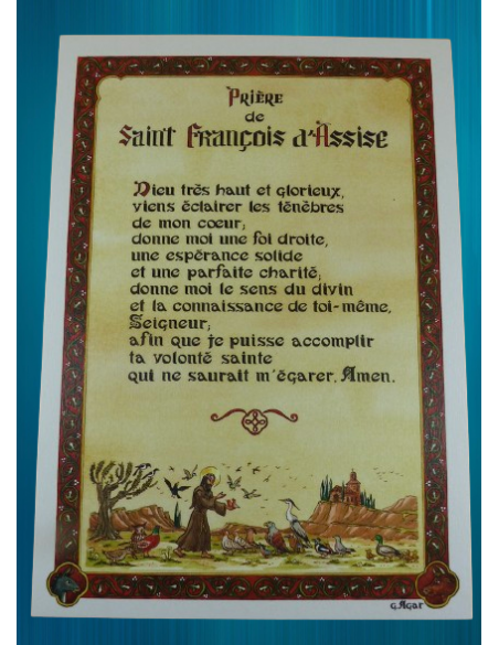 Prière de saint François d'Assise - Carte