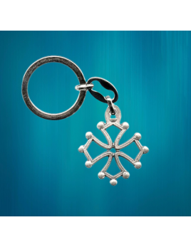 Porte-clés en métal Croix occitane