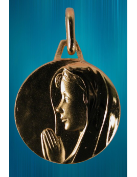 Très jolie médaille de la Vierge en prières, les mains jointes.