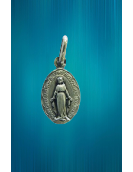 Médaille Vierge miraculeuse festonnée en argent 925/1000