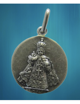 Médaille de l'Enfant-Jésus de Prague en métal argenté