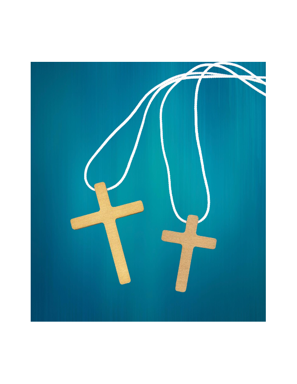 Croix de communion en bois clair ou foncé