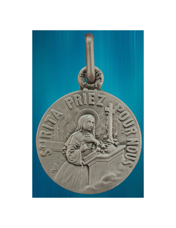 Médaille sainte Rita en stellargent