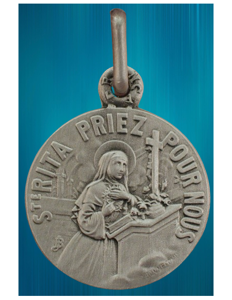 Médaille sainte Rita en stellargent