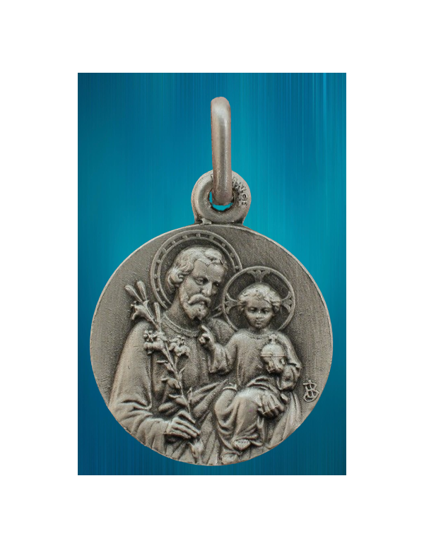Médaille de saint Joseph en stellargent de 16 mm de diamètre