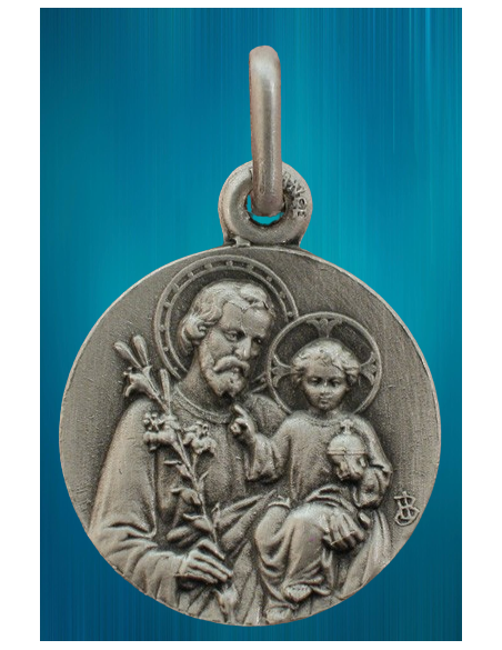 Médaille de saint Joseph en stellargent de 16 mm de diamètre