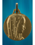 Médaille Vierge au voile étoilé - or 18 carats