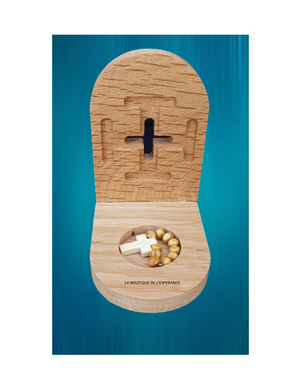 Petit oratoire "croix scoute" avec dizainier en bois