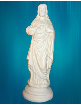 Magnifique statue du Sacré-Coeur en plâtre.