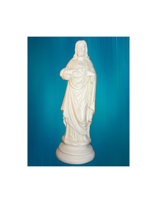 Magnifique statue du Sacré-Coeur en plâtre.