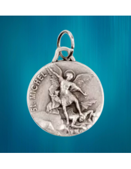 Médaille de saint Michel Archange en métal argenté