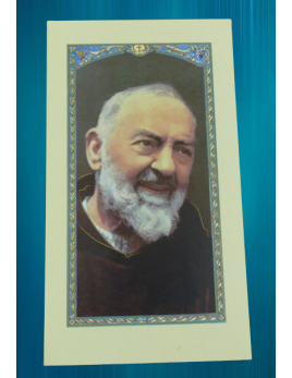 Image du Saint Padre Pio avec prière au dos.