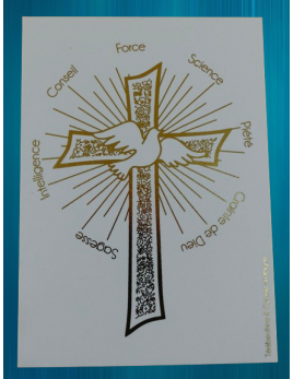 Image des sept dons du Saint-Esprit, réalisée par l'atelier Térébenthine et Gomme arabique.