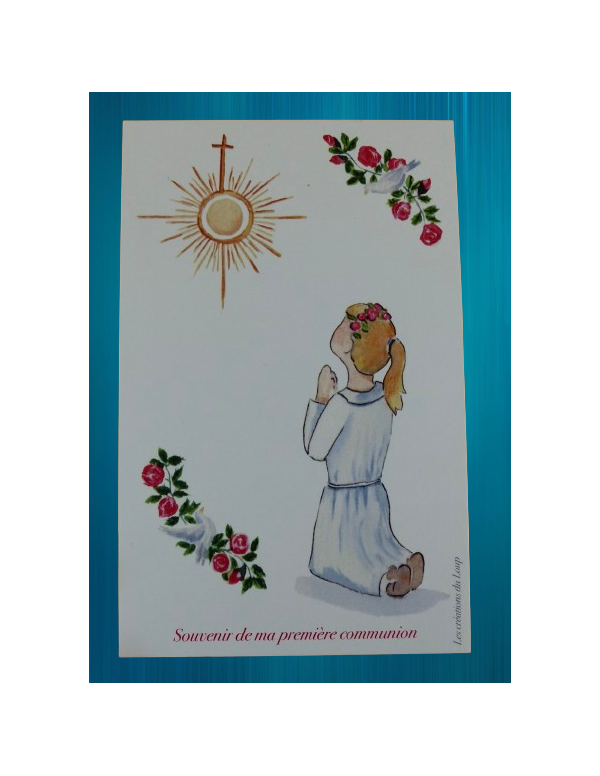 Image, pour une communion d'une petite fille, réalisée par Les Créations du Loup.